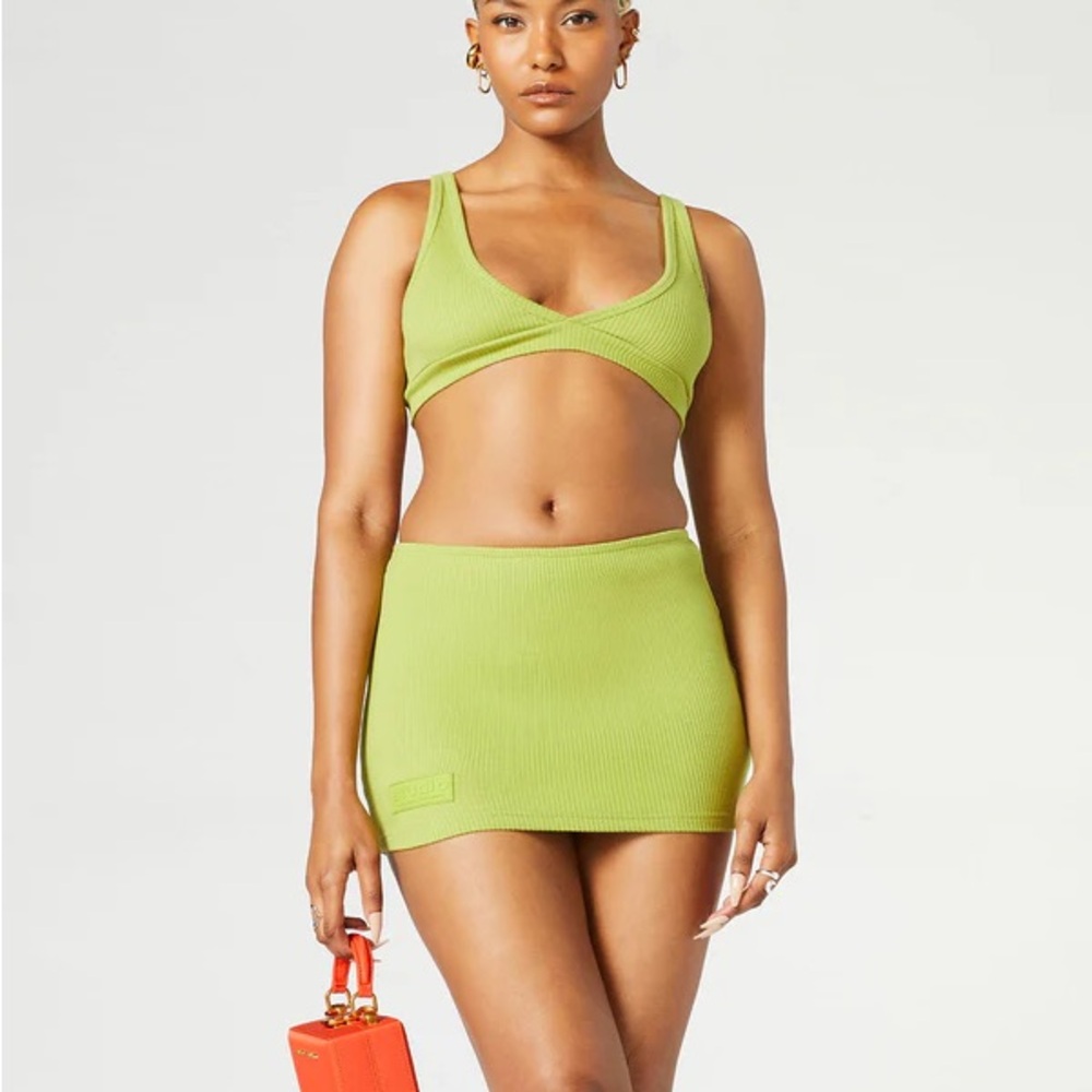 Brandon Blackwood Ribbed Bralette in Match Green